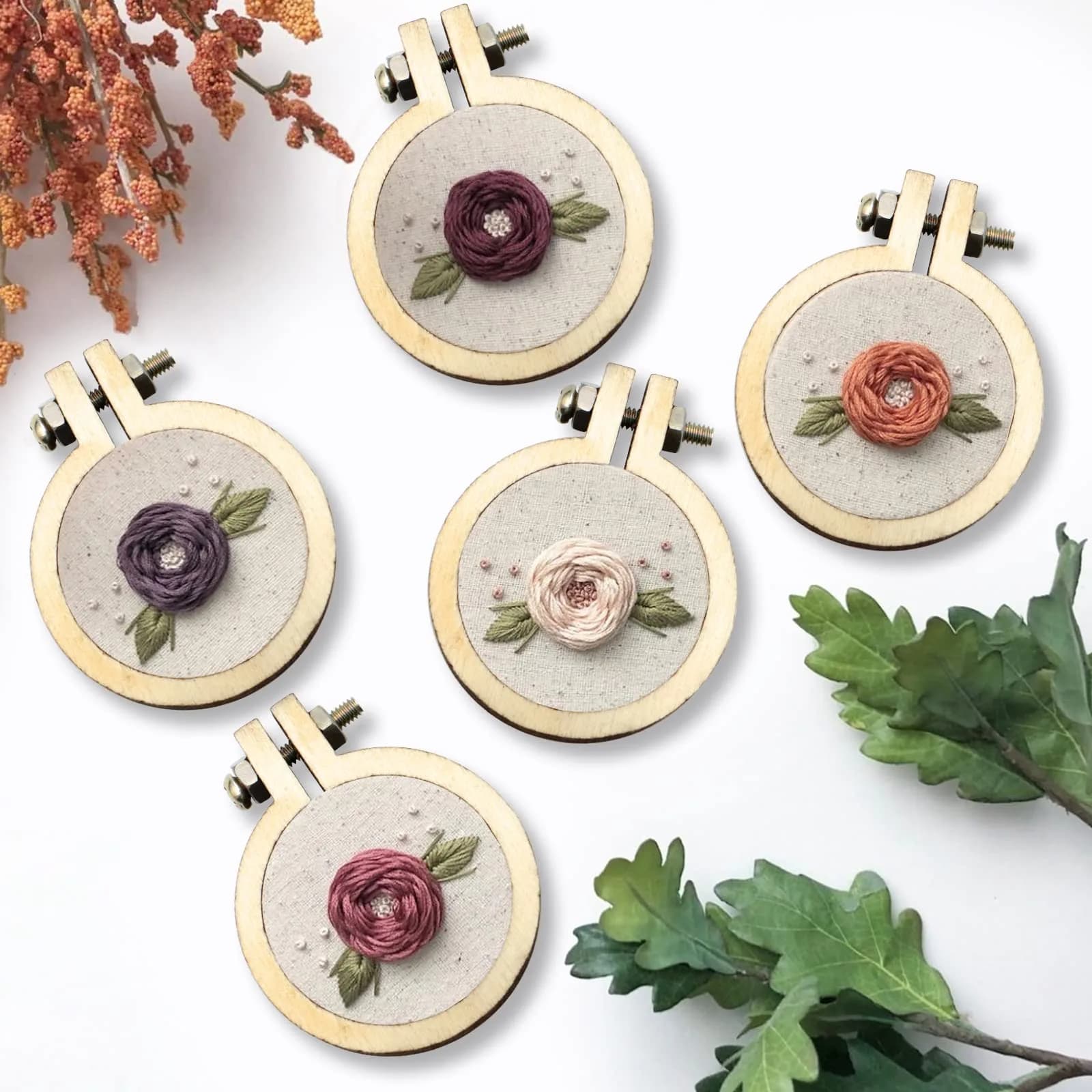 ZOCONE 20 Pack Mini Embroidery Hoops with Accessories | DIY Necklace Pendant & Keychain Craft - view 5