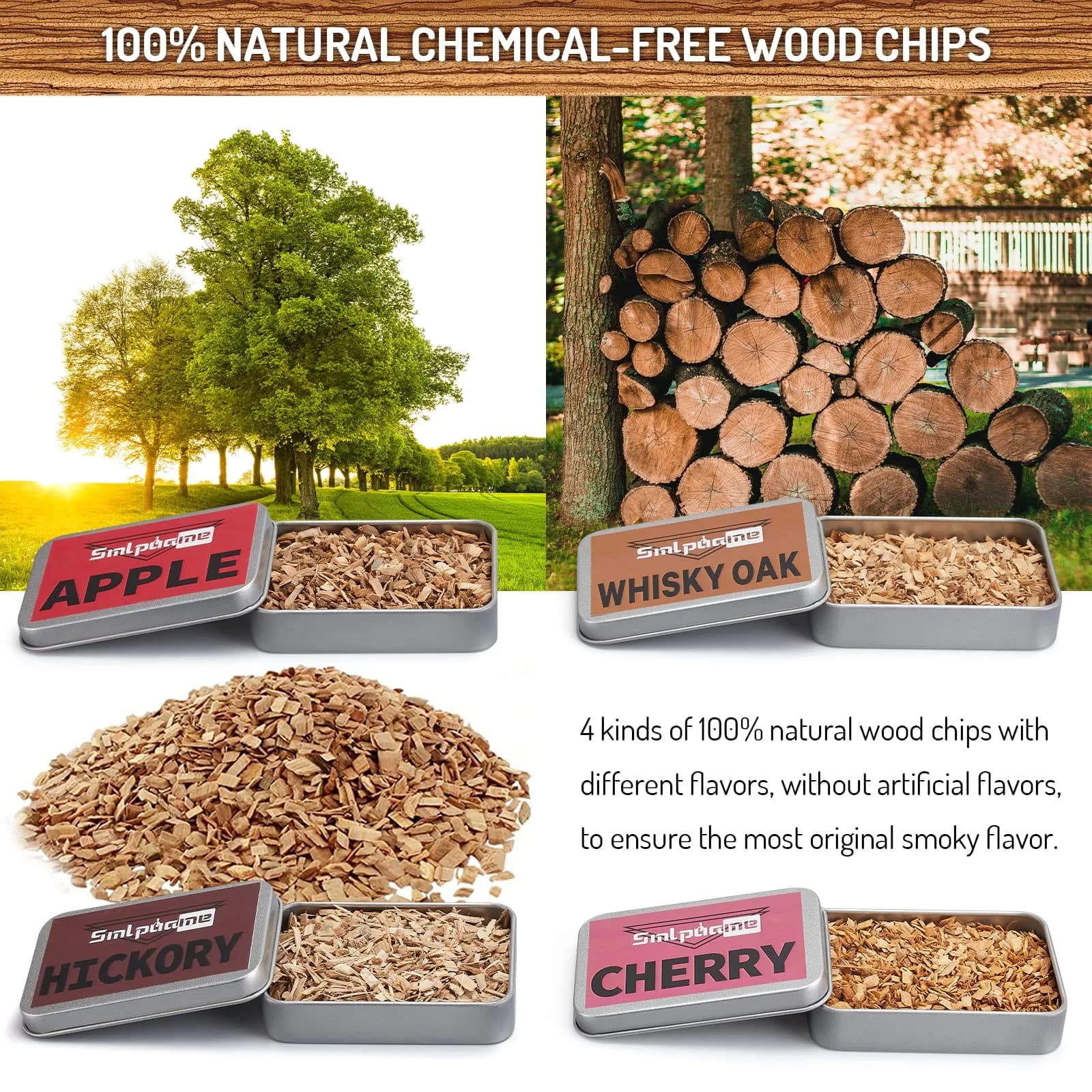 Smlpuame Cocktail Smoker Kit with 4 Wood Chip Flavors | Cherry Wood Infuser for Bourbon Whiskey Drinks — Cocktail Smoker with Torch Set thumbnail 4