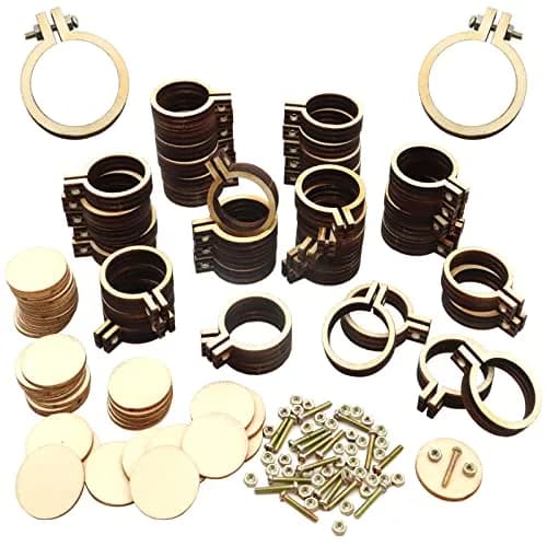 ZOCONE 40 Pack Mini Embroidery Hoops Set | DIY Pendant Keychain Crafting thumbnail 1