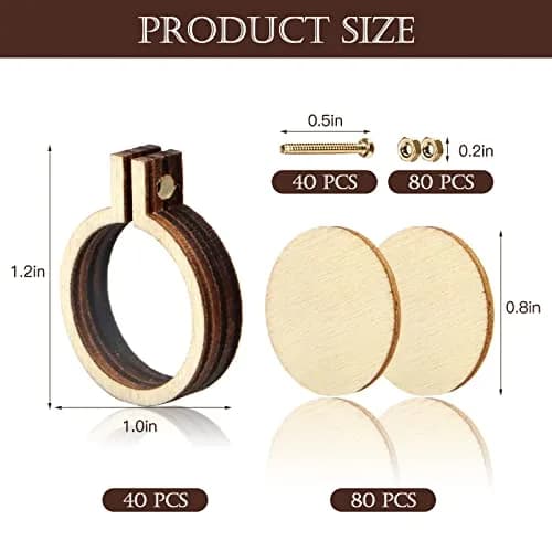 ZOCONE 40 Pack Mini Embroidery Hoops Set | DIY Pendant Keychain Crafting thumbnail 2