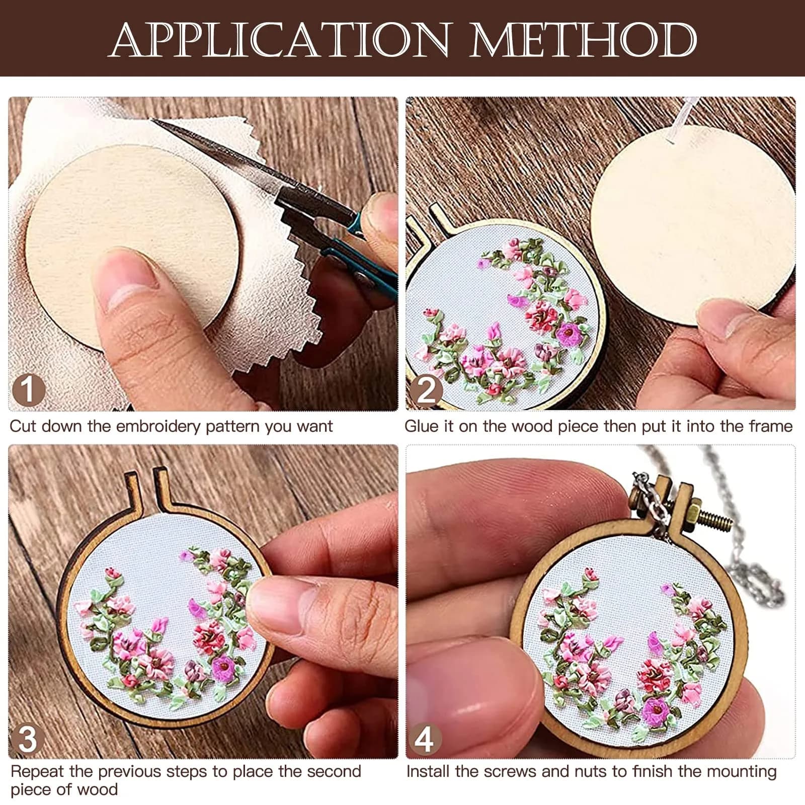 ZOCONE 40 Pack Round Mini Embroidery Hoops for DIY Crafts - view 3