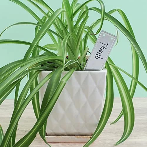 Ioffersuper Aluminum Plant Tags with Metal Wires - 200 Pack, 1 x 3.25 Inch | Waterproof Outdoor Garden Markers thumbnail 5