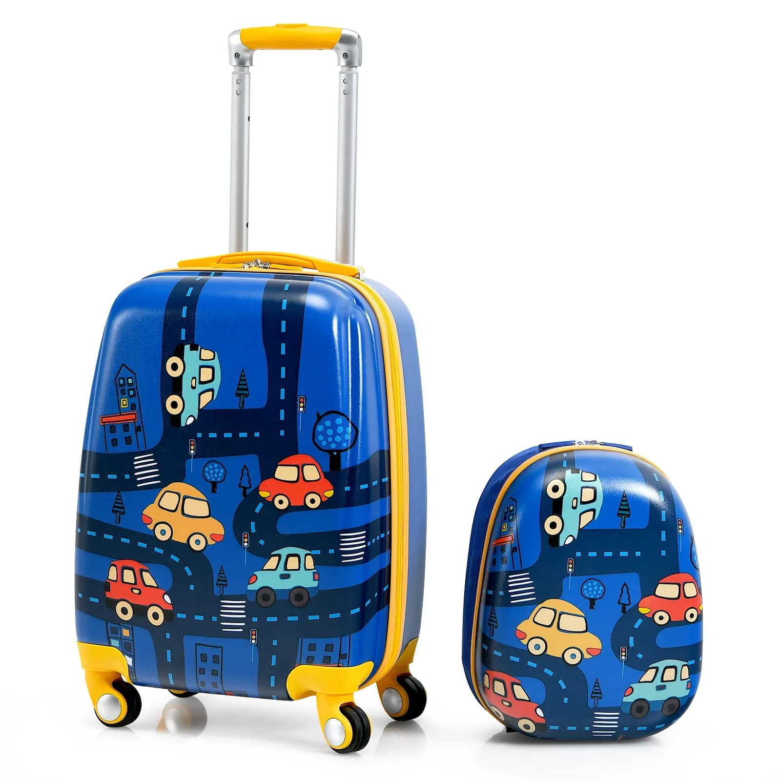 HONEY JOY Kids Luggage Set 12" Toddler Backpack & 18" Suitcase | Lightweight Durable ABS