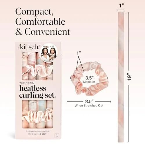 Kitsch Satin Heatless Curls Overnight Set - Sunset Tie Dye | 34" Rod & 2 Satin Scrunchies thumbnail 5