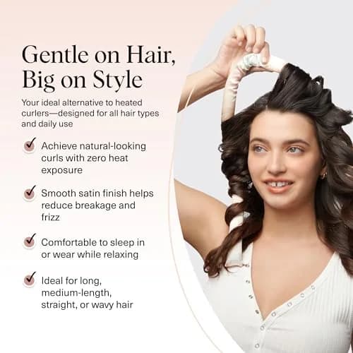 Kitsch Satin Heatless Curls Overnight Set - Sunset Tie Dye | 34" Rod & 2 Satin Scrunchies thumbnail 3