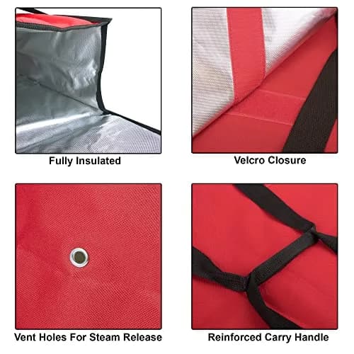 Trail maker Insulated Pizza Delivery Bag, 20" x 20" x 10" | Heavy-Duty Food Carrier for Delivery & Catering thumbnail 3
