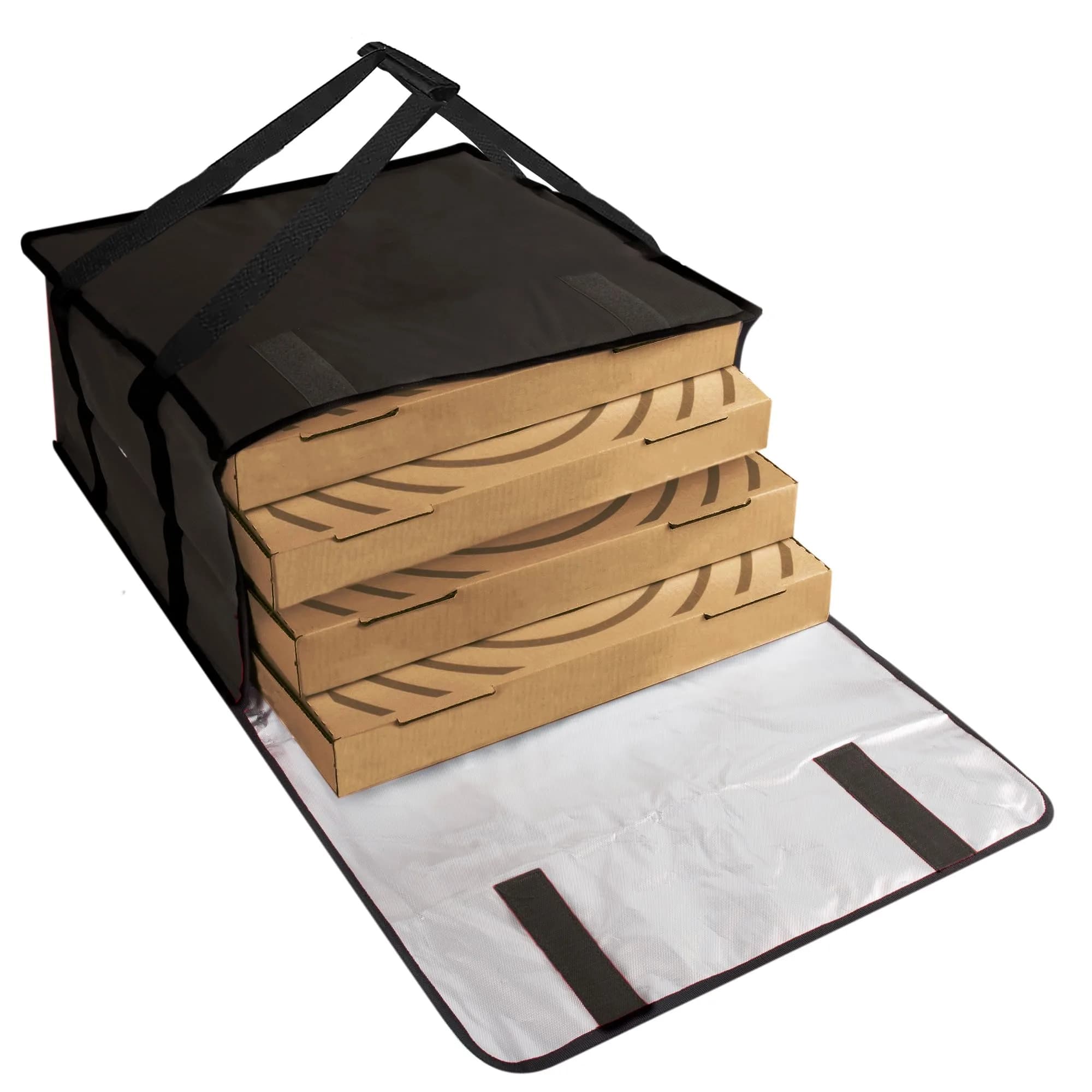 Trail maker Pizza Bags for Delivery 20" x 20" x 10" | Insulated Hot & Fresh Carry Bag — Black