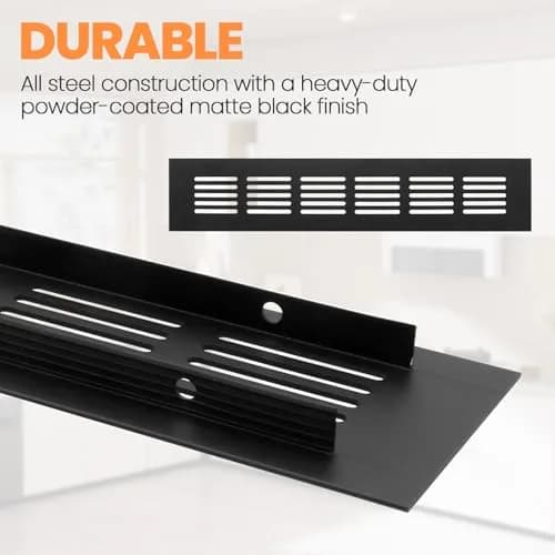 Geesatis Black Air Vent Covers 400 x 100 mm (15.7 x 4 Inch) | Rust-Proof Aluminum Alloy for Cabinets & Closets thumbnail 3