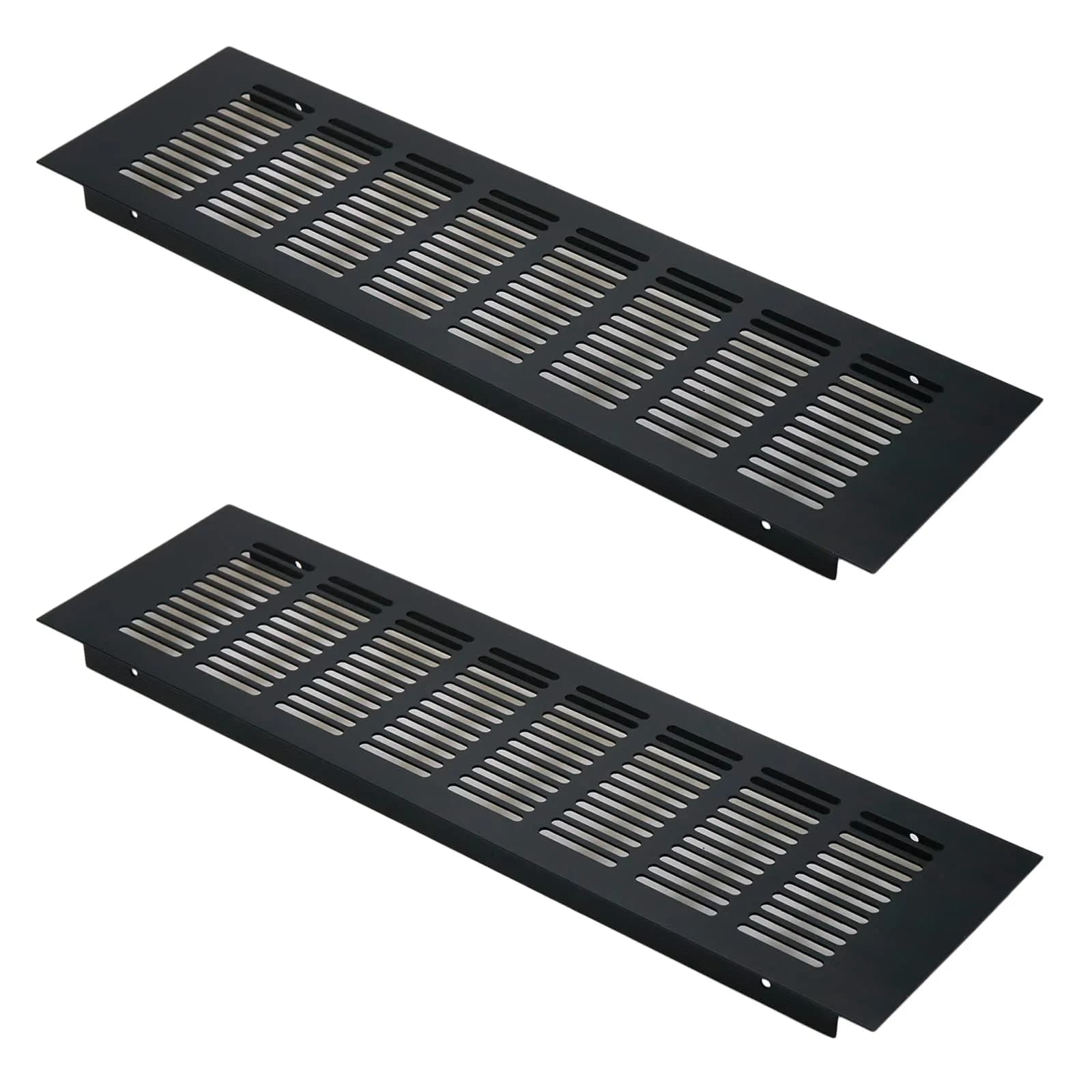 Geesatis Black Air Vent Cover 13.8 x 4 Inch | Rust-Proof Aluminum Alloy for Cabinets & Closets - main product image