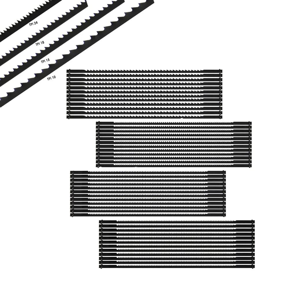 JTEX 5-Inch Pin End Scroll Saw Blades Assortment 48 Pack | 10, 15, 18, 24 TPI for Wood, Plastic, Soft Metals