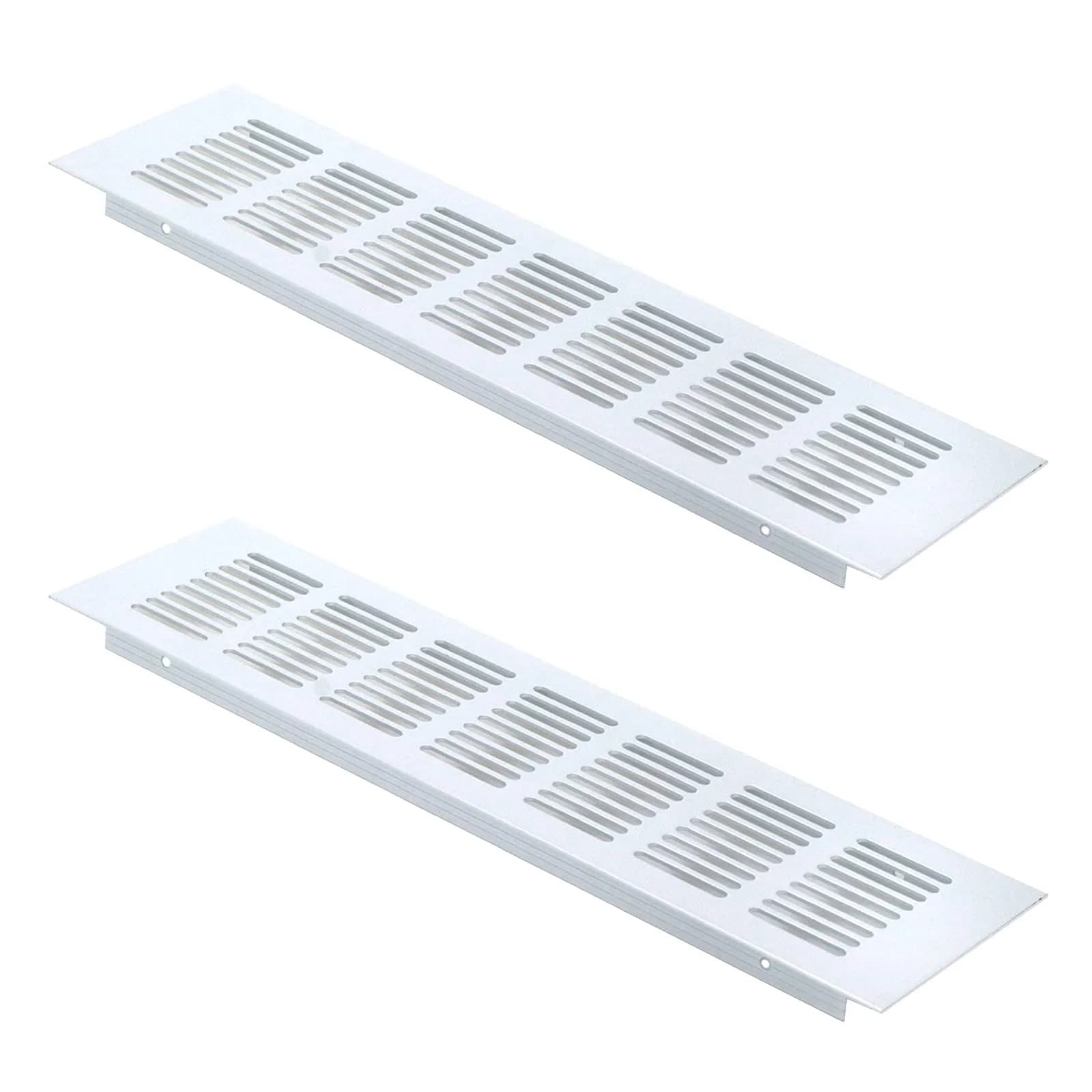Geesatis White Air Vent Covers - 11.8 x 3.1 Inch Rust-Proof Aluminum Alloy for Cabinets & Closets - main product image