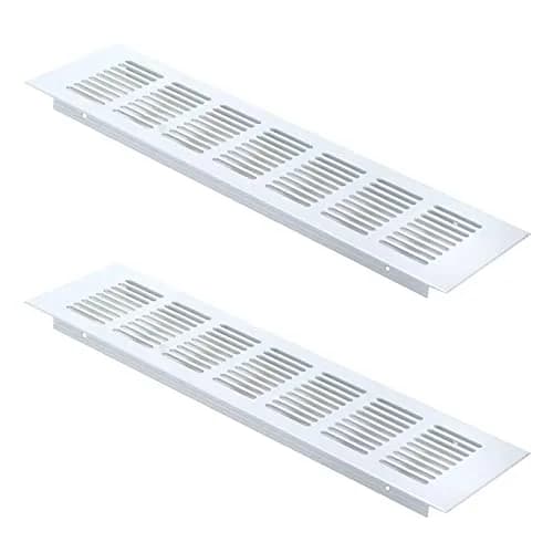 Geesatis White Air Vent Covers 2Pcs Fits 10.55'' x 2.48'' Duct Openings | Rust-Proof Aluminum for HVAC thumbnail 1