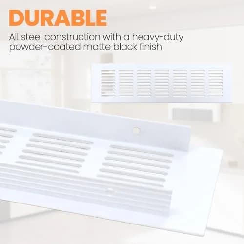 Geesatis White Air Vent Covers 2Pcs Fits 10.55'' x 2.48'' Duct Openings | Rust-Proof Aluminum for HVAC thumbnail 3