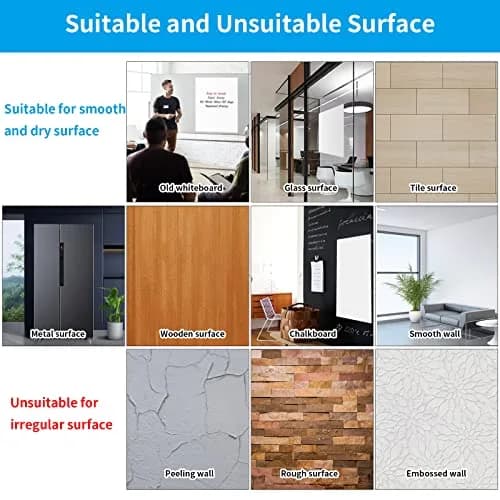 AFMAT Whiteboard Sticker 17.3" x 36" | Stain-Proof Peel & Stick White Board for Wall thumbnail 7
