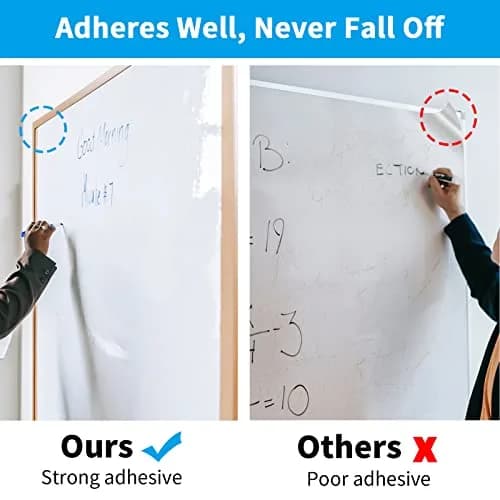 AFMAT Whiteboard Sticker 17.3" x 36" | Stain-Proof Peel & Stick White Board for Wall thumbnail 3