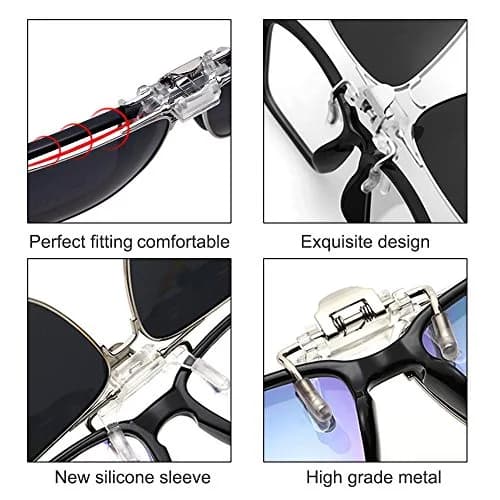 TERAISE Polarized Clip on Sunglasses with Flip Up Function Suitable Driving | HD UV400 Protection thumbnail 5