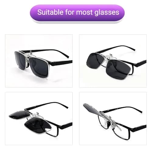 TERAISE Polarized Clip on Sunglasses with Flip Up Function Suitable Driving | HD UV400 Protection thumbnail 3