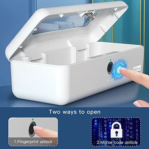 AICase Safe Portable Biometric Fingerprint Storage Box for Adults & Teens | Compact, Secure & Multifunctional thumbnail 2