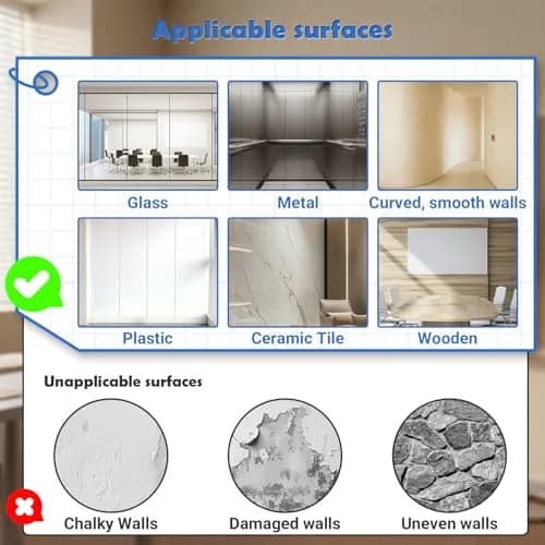 AFMAT Whiteboard Sticker 17.3" x 78" | No Ghost, Peel & Stick Dry Erase Wallpaper thumbnail 5