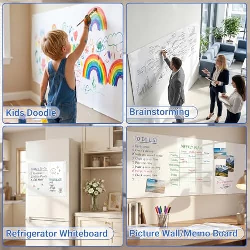 AFMAT Whiteboard Sticker 17.3" x 78" | No Ghost, Peel & Stick Dry Erase Wallpaper thumbnail 7