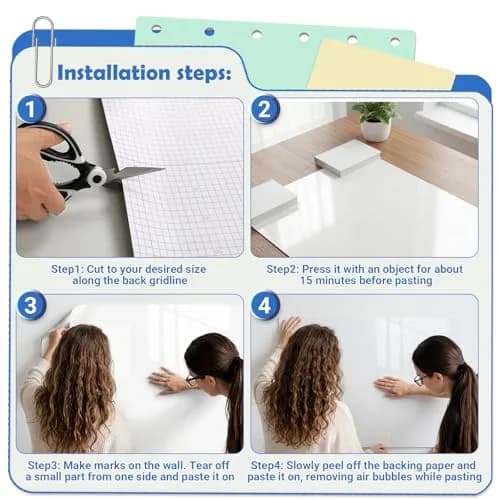 AFMAT Whiteboard Sticker 17.3" x 78" | No Ghost, Peel & Stick Dry Erase Wallpaper thumbnail 8