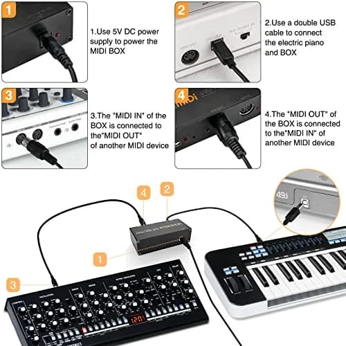 Camola Upgraded USB Host MIDI Interface 1-in 1-out | High-Speed USB to MIDI Converter with 16 Channels thumbnail 2
