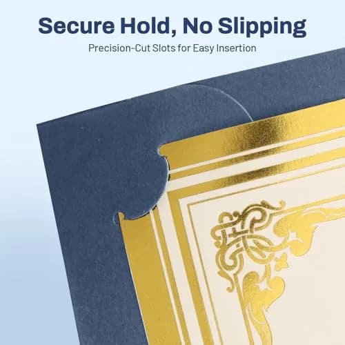 SUNEE Navy Blue Certificate Holders with Gold Foil Border, 50 Packs, Letter Size 8.5x11 Inches | Diploma Covers for Awards and Documents thumbnail 4