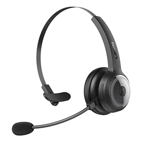 LEVN Bluetooth Headset with Microphone & Mute Button, 60Hrs Talk Time, On-Ear AI Noise Cancelling Headphones | Bluetooth 5.2 Multipoint thumbnail 1