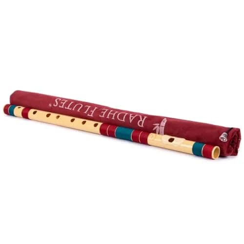 Radhe Flutes C Natural Bansuri | 49 cm (19.3 in) | Tuned to A=440Hz | PVC Flute with Velvet Cover & Lessons thumbnail 4