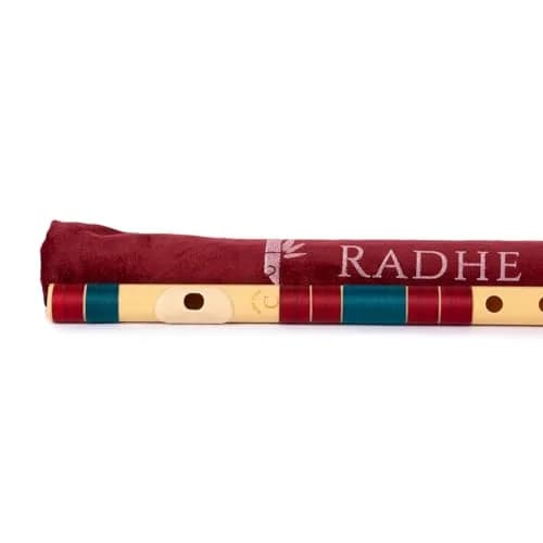 Radhe Flutes C Natural Bansuri | 49 cm (19.3 in) | Tuned to A=440Hz | PVC Flute with Velvet Cover & Lessons thumbnail 6