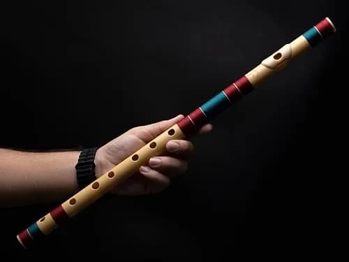 Radhe Flutes C Natural Bansuri | 49 cm (19.3 in) | Tuned to A=440Hz | PVC Flute with Velvet Cover & Lessons thumbnail 8