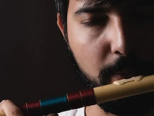 Radhe Flutes C Natural Bansuri | 49 cm (19.3 in) | Tuned to A=440Hz | PVC Flute with Velvet Cover & Lessons thumbnail 2