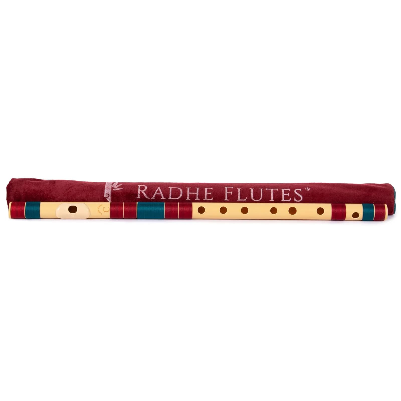 Radhe Flutes C Natural Bansuri | 49 cm (19.3 in) | Tuned to A=440Hz | PVC Flute with Velvet Cover & Lessons - view 3