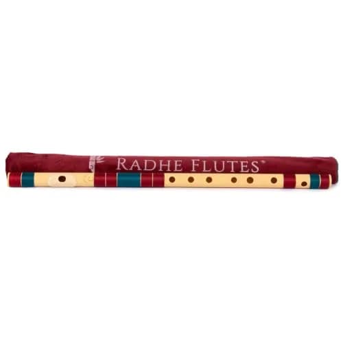 Radhe Flutes C Natural Bansuri | 49 cm (19.3 in) | Tuned to A=440Hz | PVC Flute with Velvet Cover & Lessons thumbnail 3