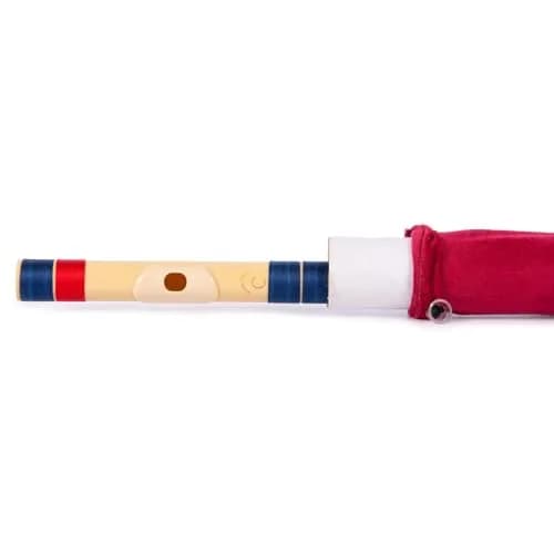 Radhe Flutes C Natural Bansuri | Dark Blue & Red | Tuned A=440Hz | PVC Fiber Flute with Velvet Cover thumbnail 6
