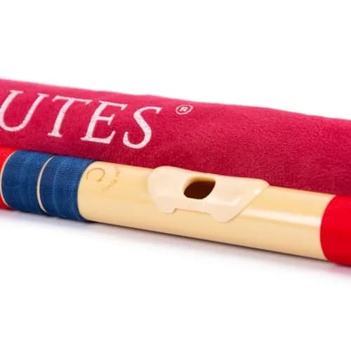 Radhe Flutes C Natural Bansuri | Dark Blue & Red | Tuned A=440Hz | PVC Fiber Flute with Velvet Cover thumbnail 7