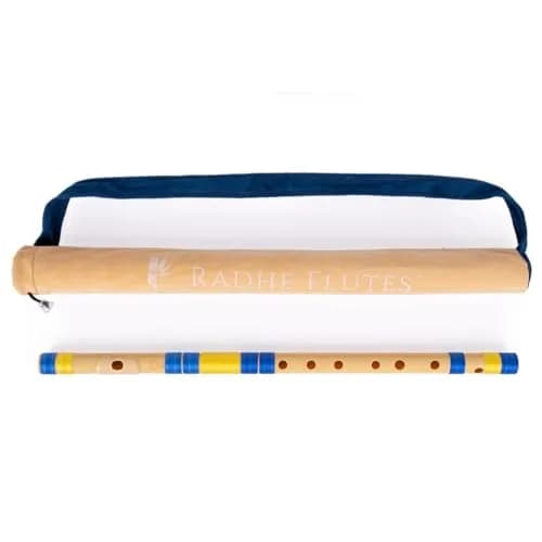 Radhe Flutes C Natural Bansuri PVC Fiber 49cm (19.3in) | Tuned to A=440Hz for Indian Classical Music thumbnail 1