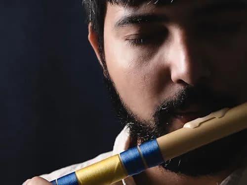 Radhe Flutes C Natural Bansuri PVC Fiber 49cm (19.3in) | Tuned to A=440Hz for Indian Classical Music thumbnail 2