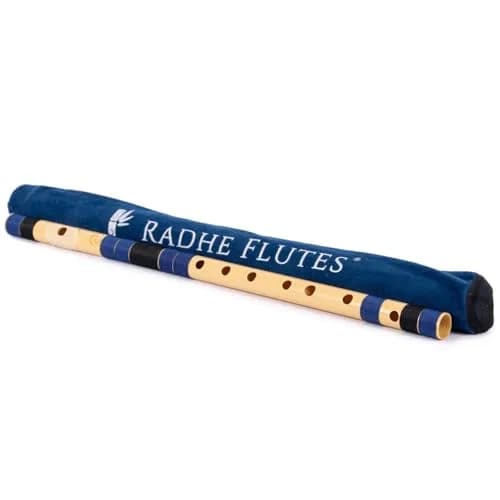 Radhe Flutes C Natural Bansuri | 49cm (19.3in) | Tuned to A=440Hz | PVC Fiber with Velvet Cover thumbnail 5