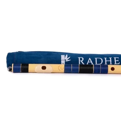 Radhe Flutes C Natural Bansuri | 49cm (19.3in) | Tuned to A=440Hz | PVC Fiber with Velvet Cover thumbnail 6