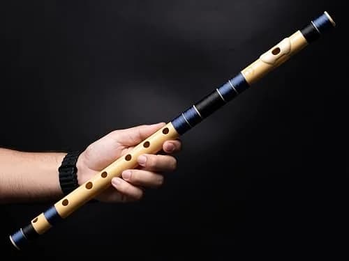 Radhe Flutes C Natural Bansuri | 49cm (19.3in) | Tuned to A=440Hz | PVC Fiber with Velvet Cover thumbnail 8