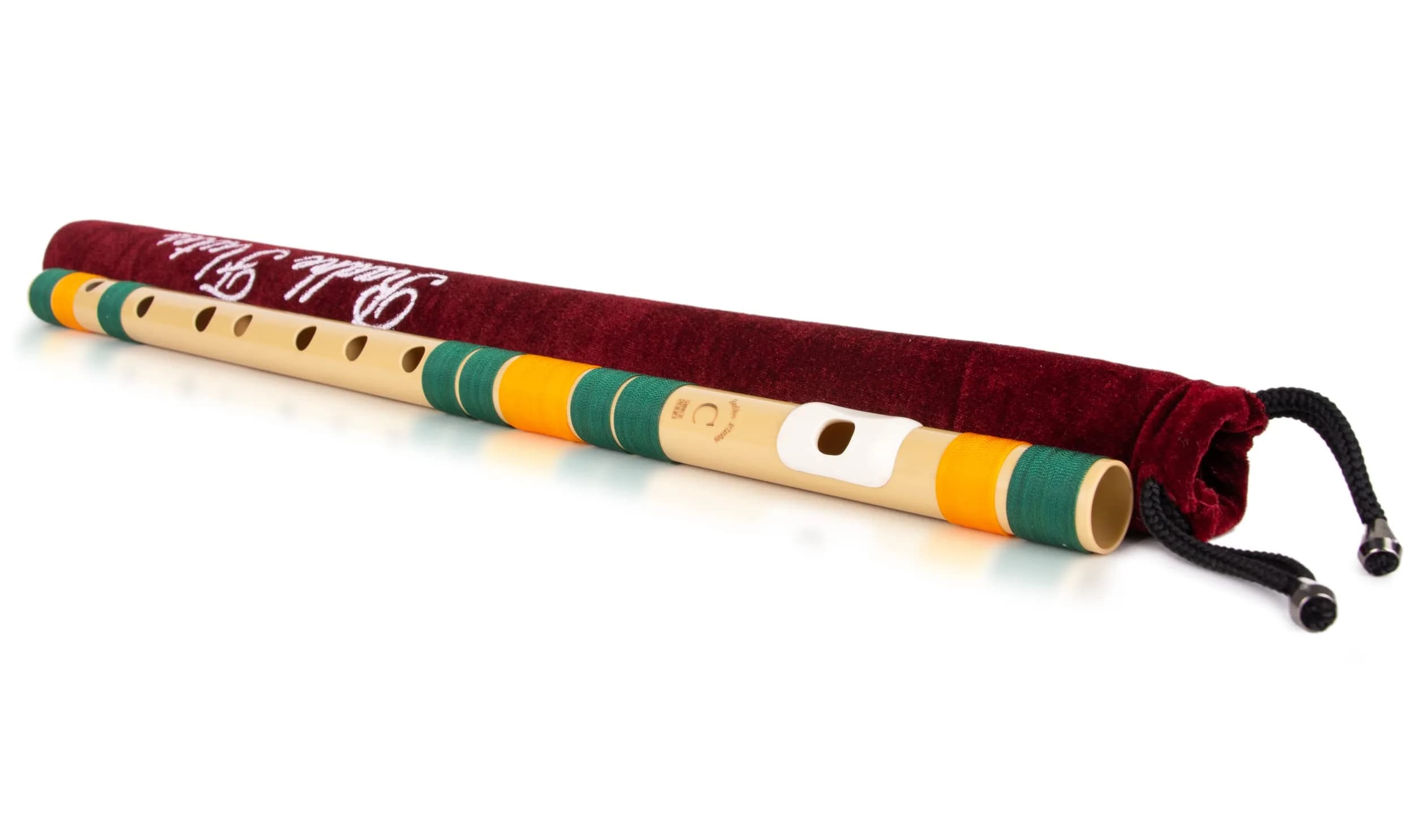 Radhe Flutes C Natural Bansuri | Dark Green & Orange Threads | Tuned A=440Hz | 49cm (19.3in) | PVC Fiber - view 4