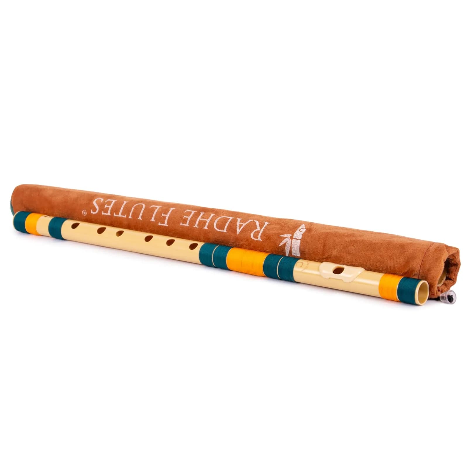 Radhe Flutes C Natural Bansuri | Dark Green & Orange Threads | Tuned A=440Hz | 49cm (19.3in) | PVC Fiber - view 5