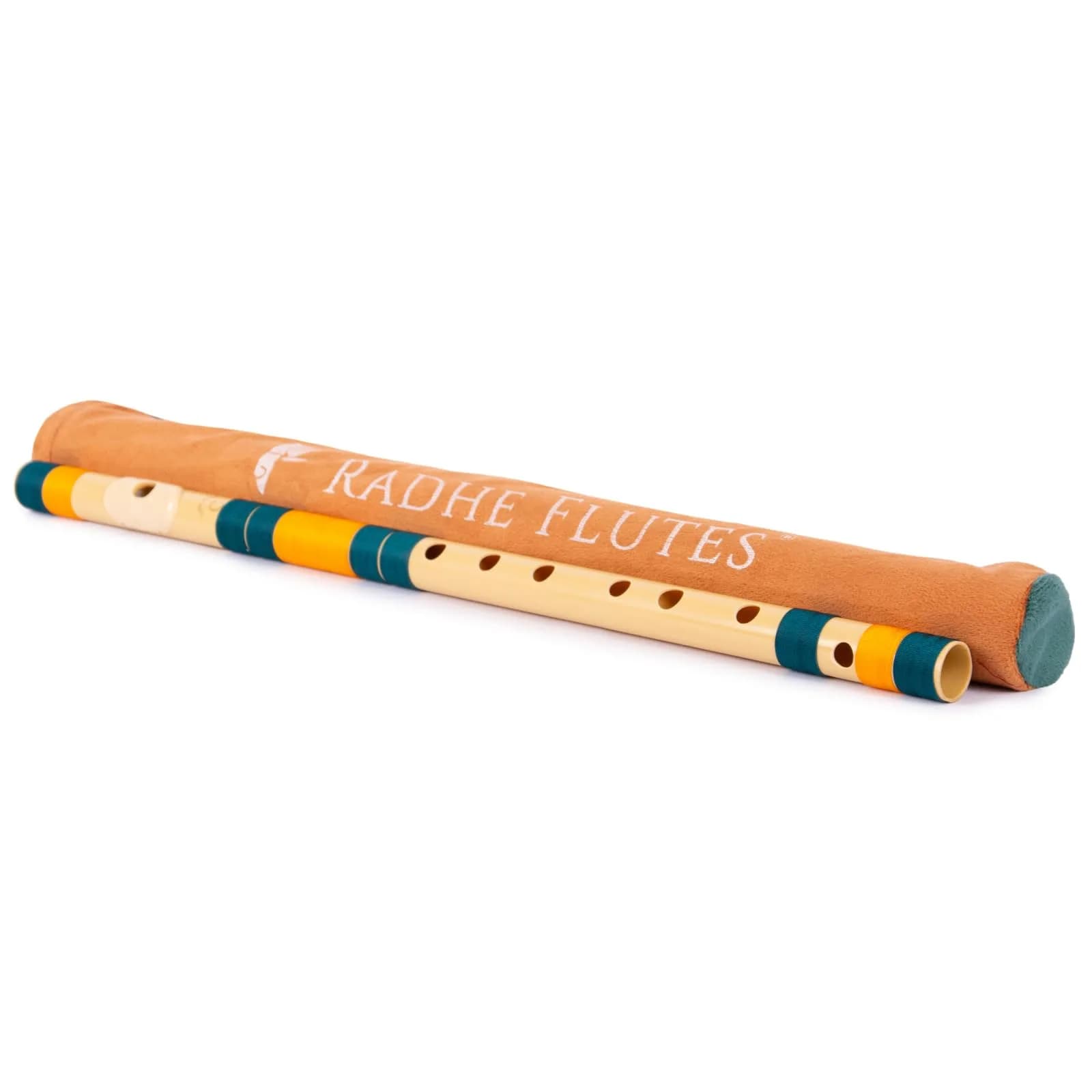 Radhe Flutes C Natural Bansuri | Dark Green & Orange Threads | Tuned A=440Hz | 49cm (19.3in) | PVC Fiber - view 6
