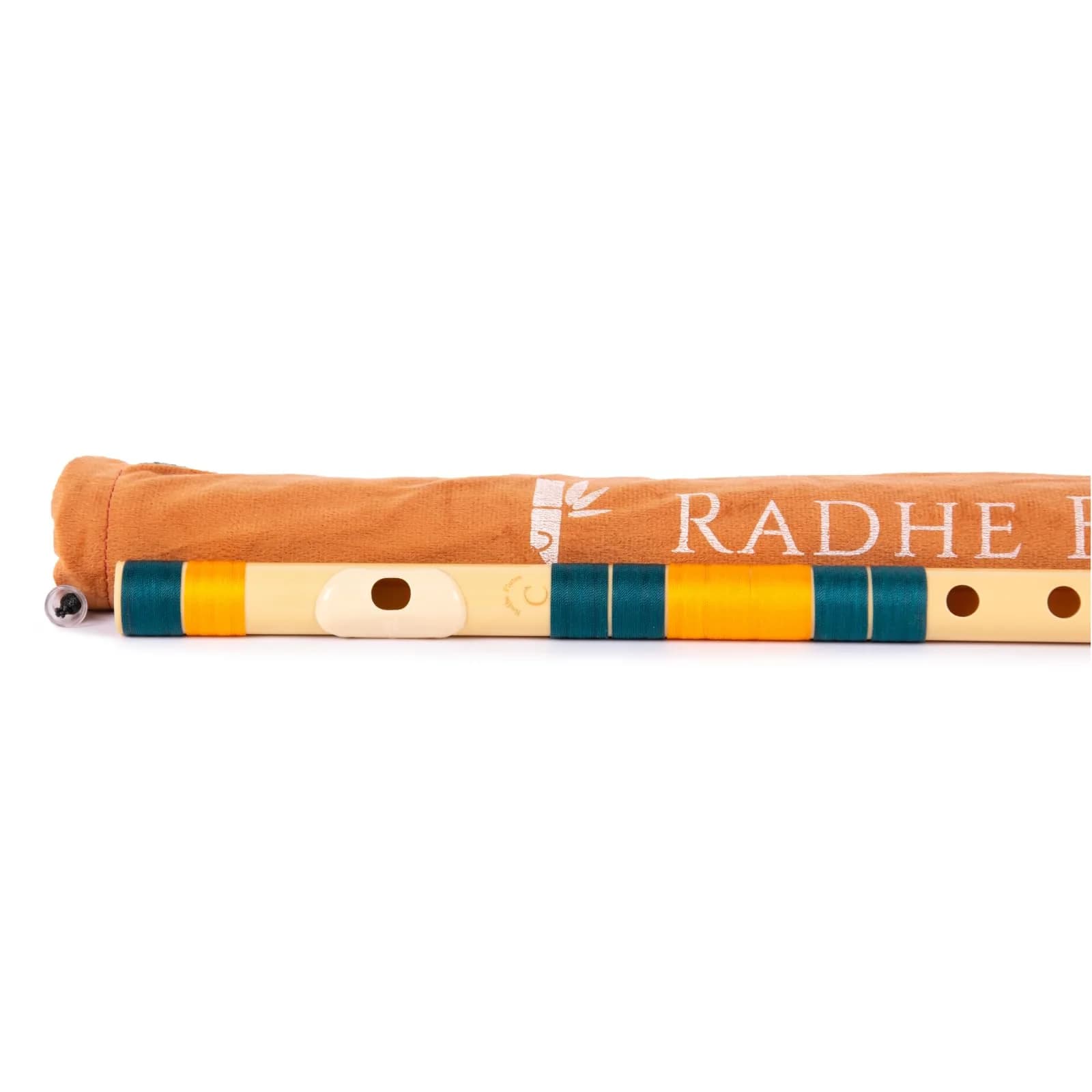 Radhe Flutes C Natural Bansuri | Dark Green & Orange Threads | Tuned A=440Hz | 49cm (19.3in) | PVC Fiber - view 7
