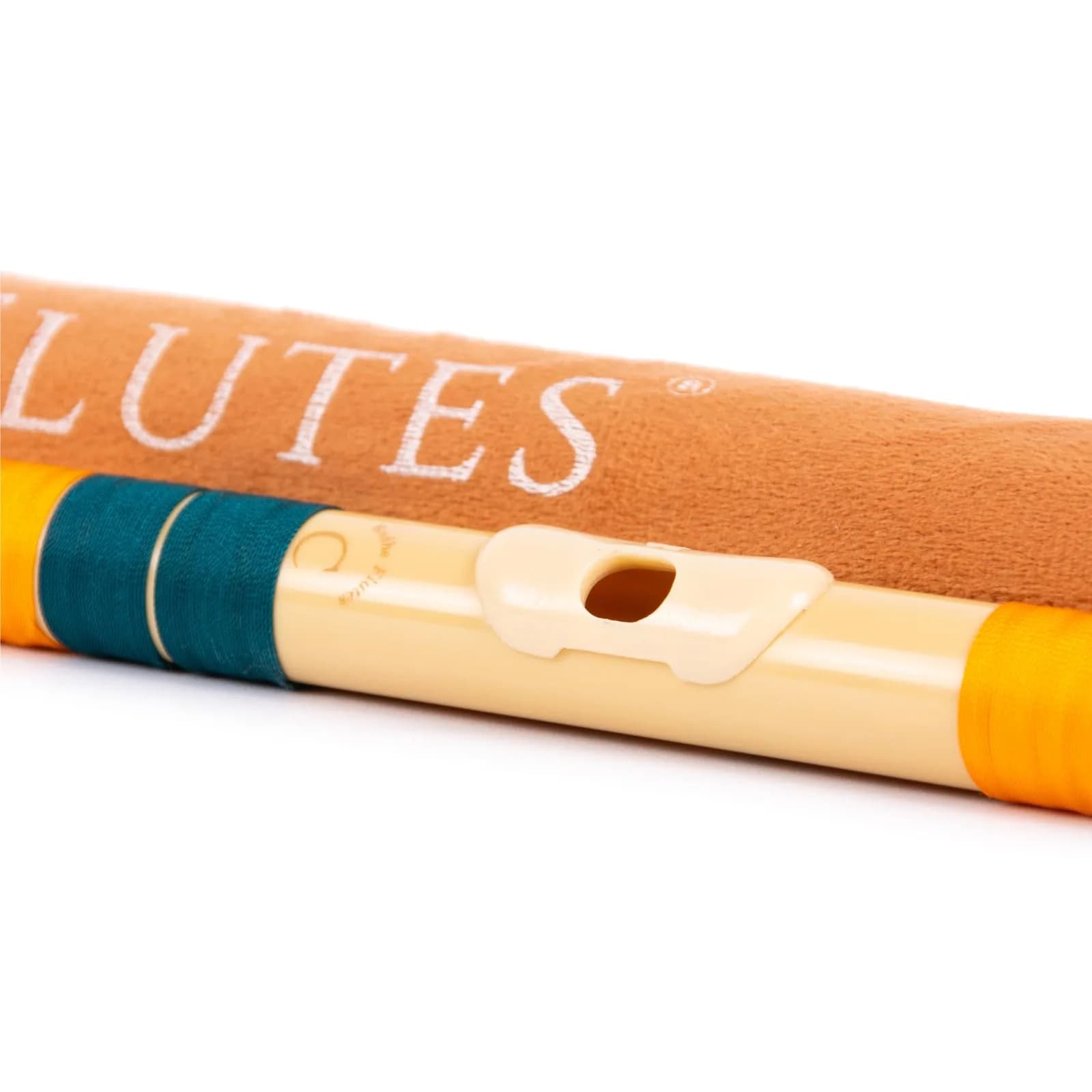 Radhe Flutes C Natural Bansuri | Dark Green & Orange Threads | Tuned A=440Hz | 49cm (19.3in) | PVC Fiber - view 8