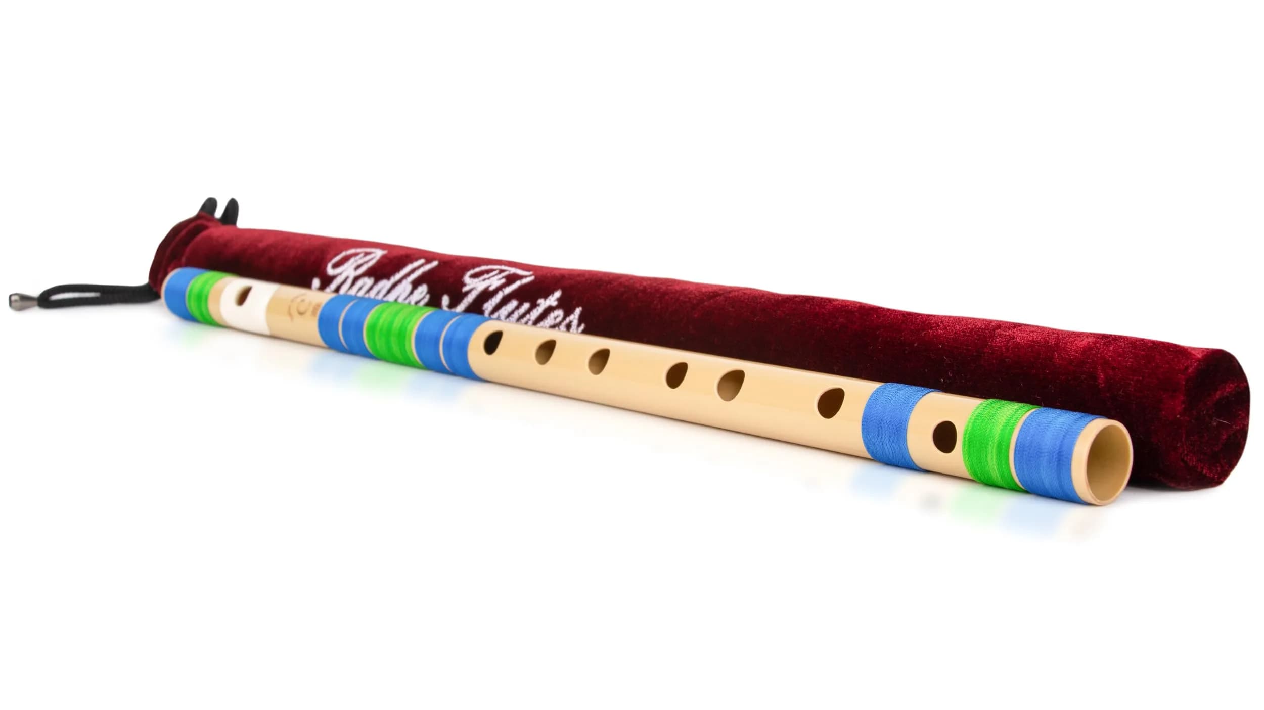 Radhe Flutes C Natural Bansuri PVC Fiber 49cm (19.3in) | Tuned A=440Hz, Blue & Green - view 4
