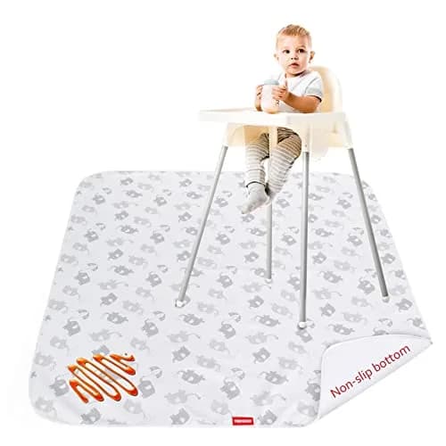 Moonsea Elephant Splat Mat 117x107 cm (46x42 inches) | Waterproof & Portable for High Chairs thumbnail 1