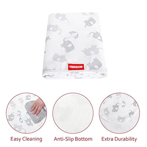Moonsea Elephant Splat Mat 117x107 cm (46x42 inches) | Waterproof & Portable for High Chairs thumbnail 5
