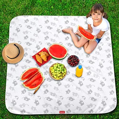 Moonsea Elephant Splat Mat 117x107 cm (46x42 inches) | Waterproof & Portable for High Chairs thumbnail 7
